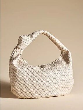 Like New Melie Bianco Brigitte Large Woven Satchel Bag Ivory Anthropologie VIRAL